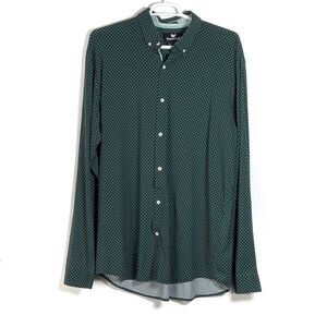 Buttercloth Icy Cotton Button Down Shirt Mens Sz 3XL Tall Fit Green Long Sleeve